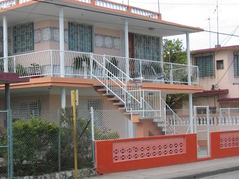 'House front' Casas particulares are an alternative to hotels in Cuba.